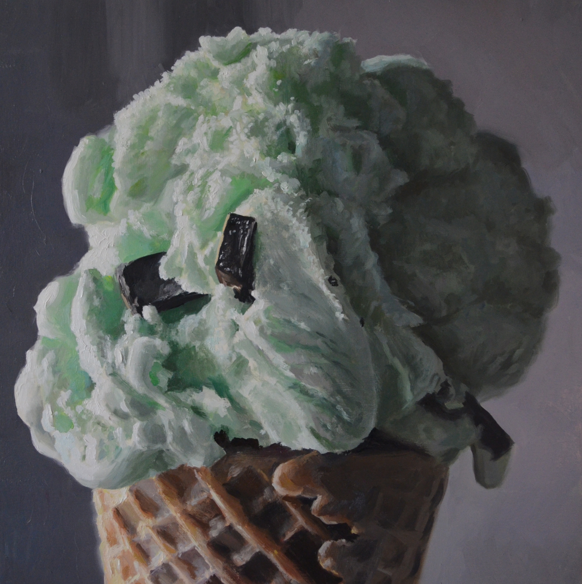 Mint Cone, oil on wood panel, 14" x 14", 2017.
